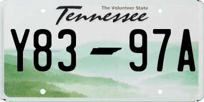 TN license plate Y8397A