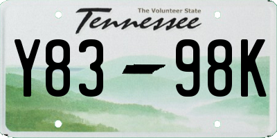 TN license plate Y8398K
