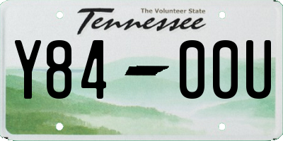 TN license plate Y8400U