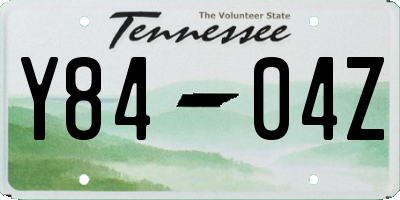 TN license plate Y8404Z