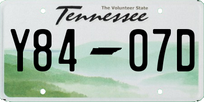 TN license plate Y8407D