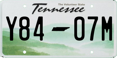 TN license plate Y8407M