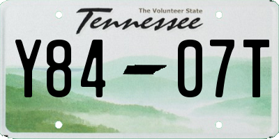 TN license plate Y8407T