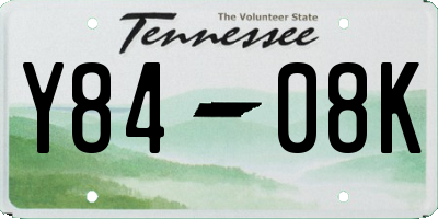 TN license plate Y8408K