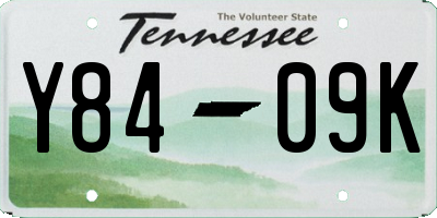 TN license plate Y8409K