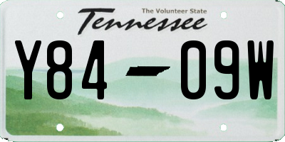 TN license plate Y8409W
