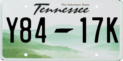 TN license plate Y8417K