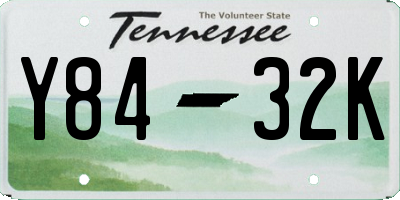 TN license plate Y8432K