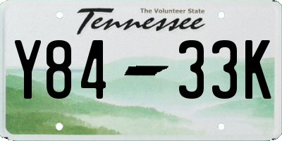 TN license plate Y8433K