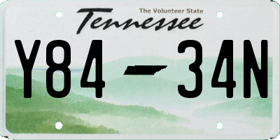 TN license plate Y8434N
