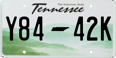 TN license plate Y8442K