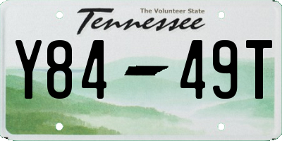 TN license plate Y8449T