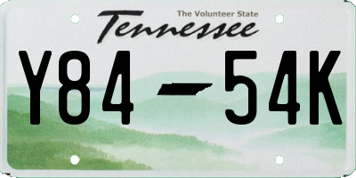TN license plate Y8454K