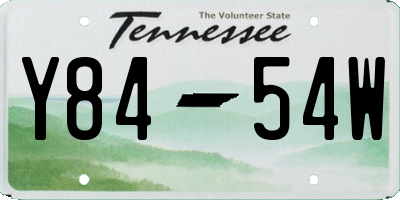 TN license plate Y8454W