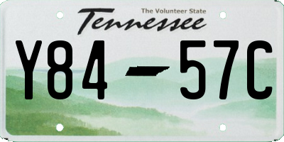 TN license plate Y8457C