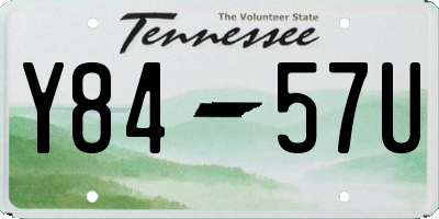 TN license plate Y8457U