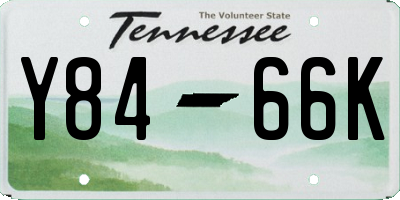 TN license plate Y8466K
