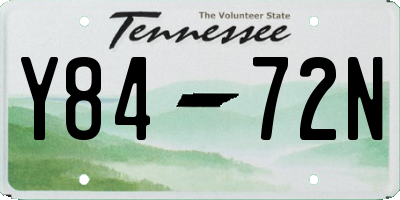 TN license plate Y8472N