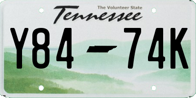 TN license plate Y8474K