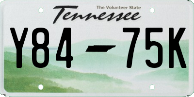 TN license plate Y8475K