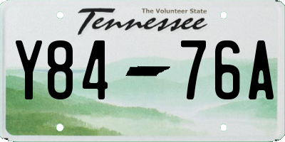 TN license plate Y8476A