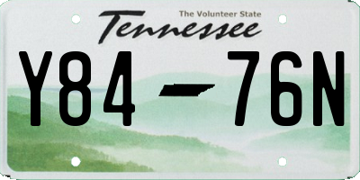 TN license plate Y8476N