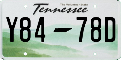 TN license plate Y8478D