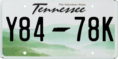 TN license plate Y8478K