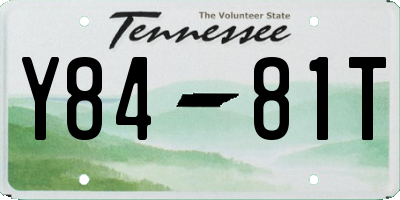 TN license plate Y8481T
