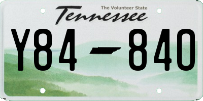 TN license plate Y8484O