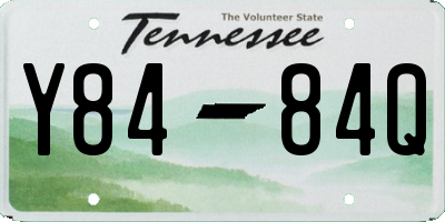 TN license plate Y8484Q