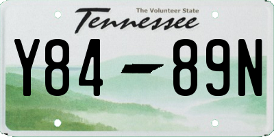 TN license plate Y8489N