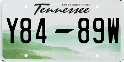 TN license plate Y8489W