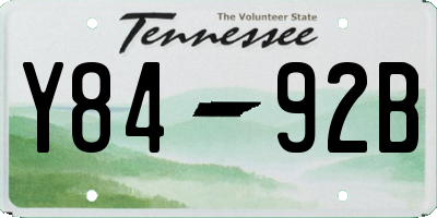TN license plate Y8492B