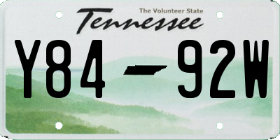 TN license plate Y8492W