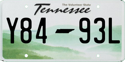 TN license plate Y8493L