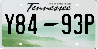 TN license plate Y8493P