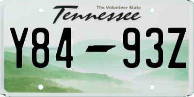 TN license plate Y8493Z