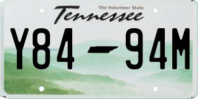 TN license plate Y8494M