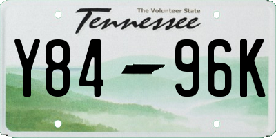 TN license plate Y8496K
