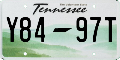 TN license plate Y8497T