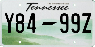 TN license plate Y8499Z