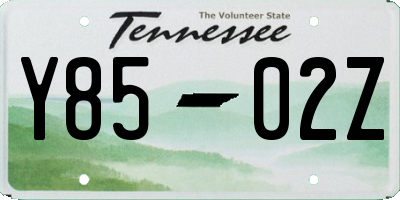 TN license plate Y8502Z