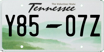 TN license plate Y8507Z