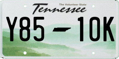 TN license plate Y8510K