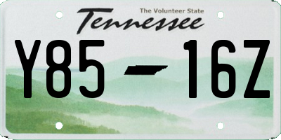 TN license plate Y8516Z