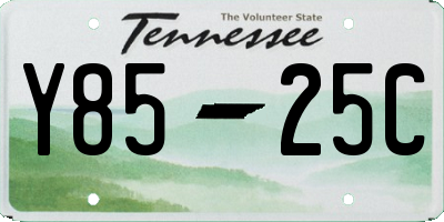 TN license plate Y8525C