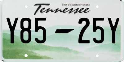 TN license plate Y8525Y