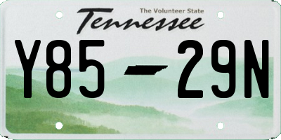 TN license plate Y8529N