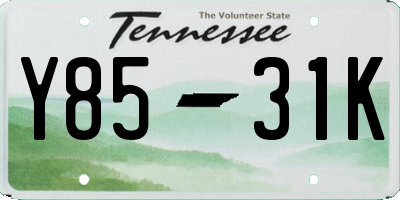 TN license plate Y8531K